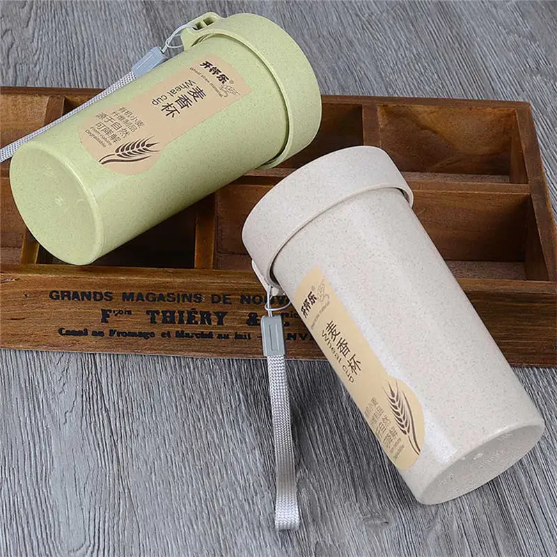 350 мл портативный биоразлагаемый напиток пшеничная соломенная бутылка для воды с