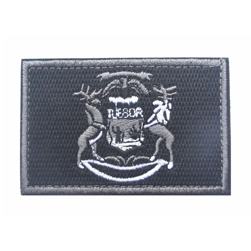 Мичиган State Patch Michigan Tactical Morale 7 6*5 см 3D вышитая аппликация Одежда значок для куртки