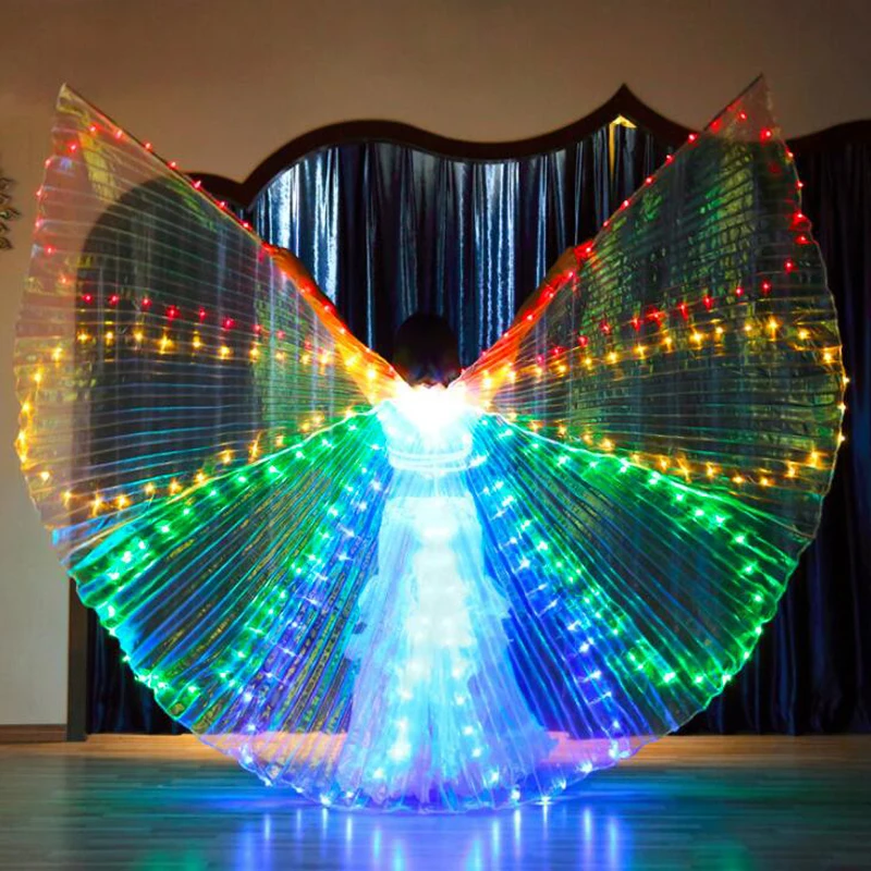 Светодиодный светящийся крылья Isis для танца живота радужные/белые реквизит