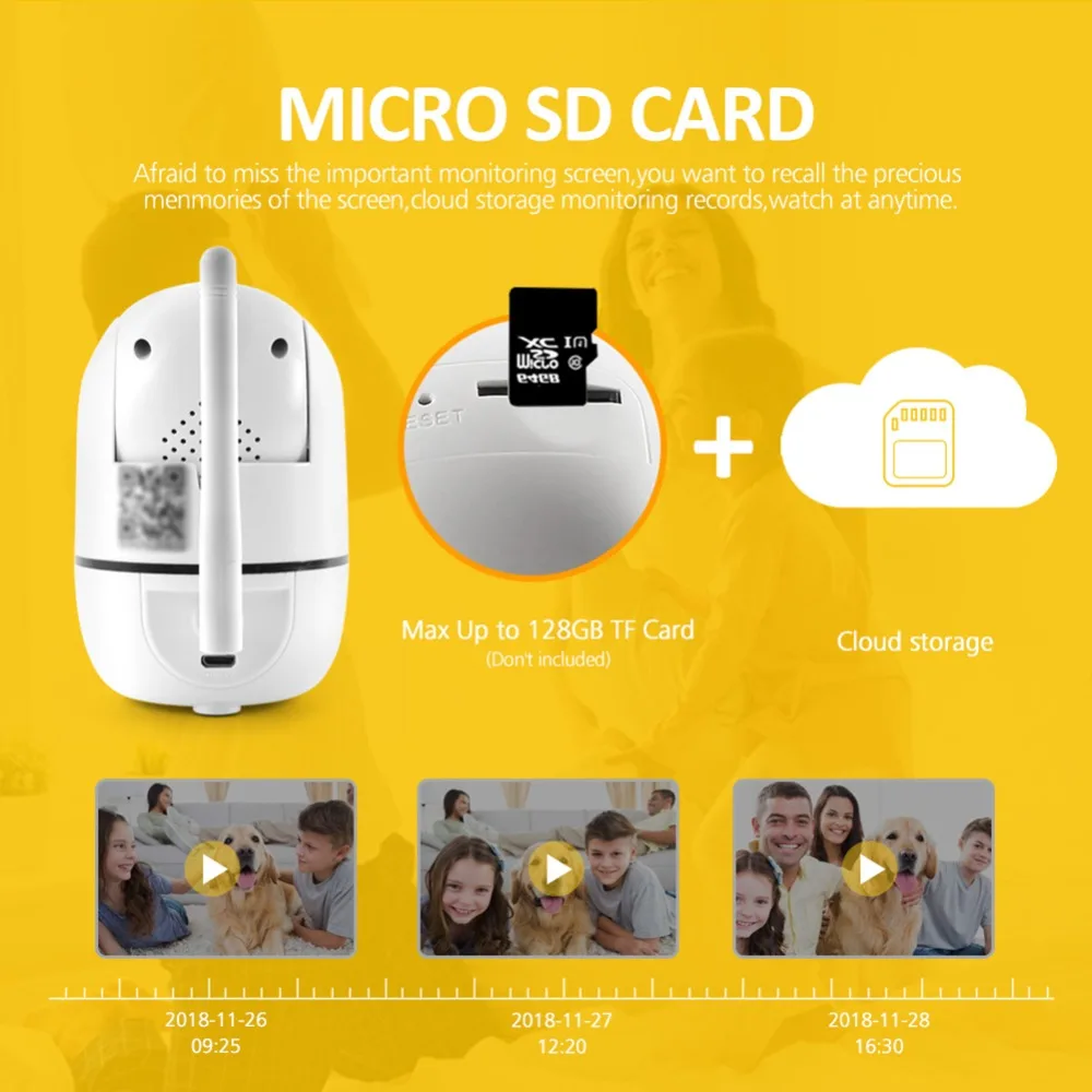 Беспроводная ip камера 720P 1080P с автоматическим отслеживанием мини Wifi