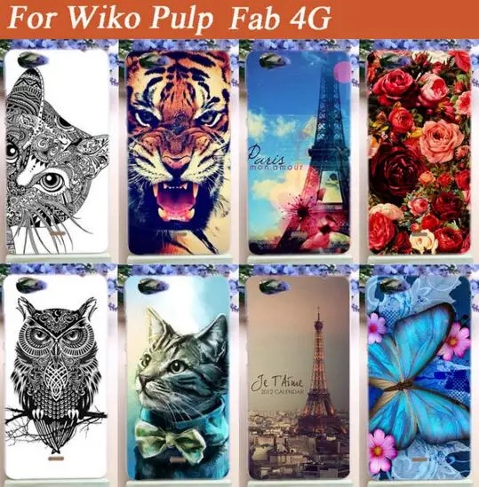 Пластиковый жесткий чехол с рисунком для Wiko pulp Fab 4G DIY красивые цветы крутой