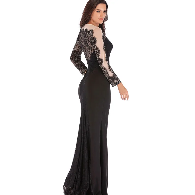 Женское платье с длинным рукавом IDress длинное Русалка для выпускного вечера