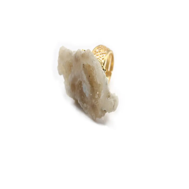 Druzy Trendy Natural Stone Handmade mica Celestial Quartz Irregular lazurite Rings For Man and Women Free Shipping | Украшения и