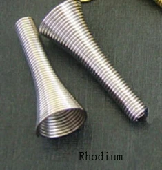 rhodium 50 шт./лот, длина 26 мм, золотые/серебряные металлические Пружинные бусинки, заглушки-колпачки для самостоятельного изготовления ювелирных изделий F2019 - Цвет: rhodium