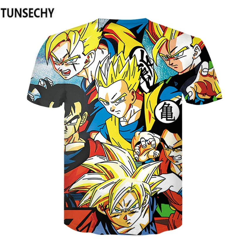 TUNSECHY 2018 супер футболка с драконом vegeta 3D для мужчин и женщин аниме Kid Goku Harajuku