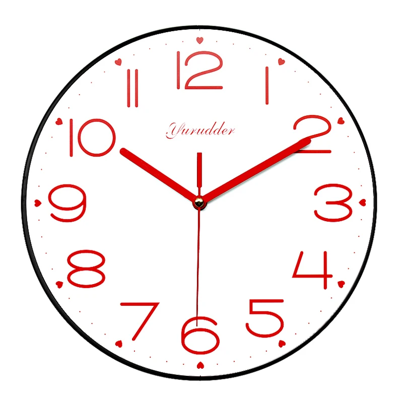 Новое поступление настенные часы без рамки MDF современные милые сердца красные