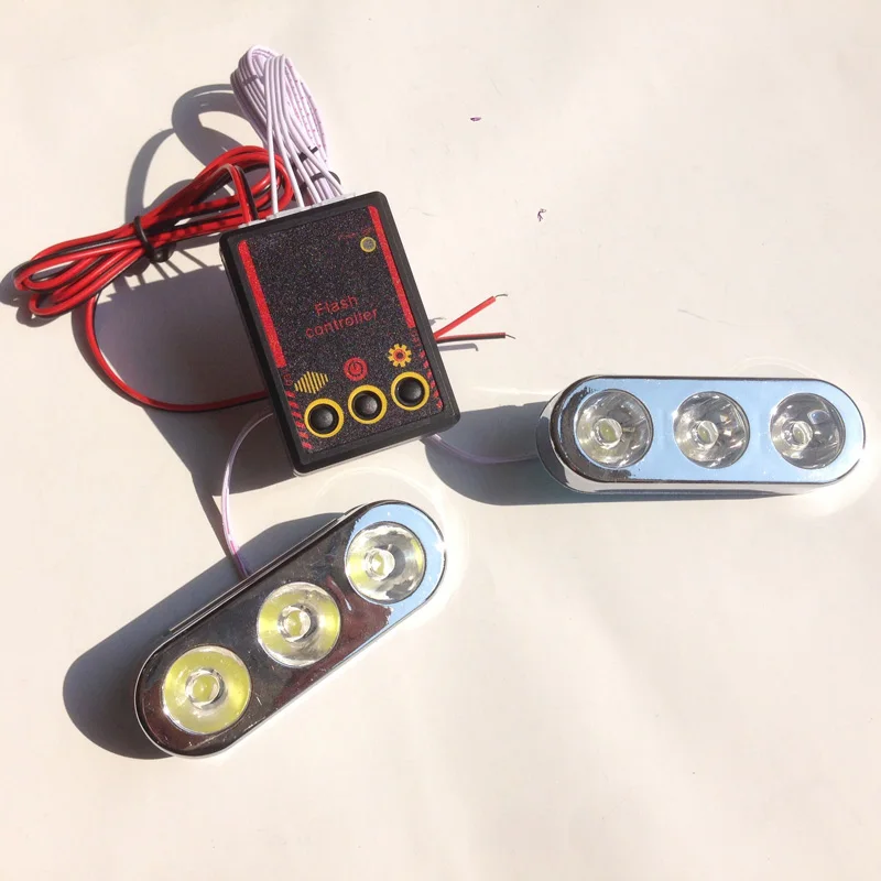 Беспроводная светодиодная Автомобильная дневная вспышка Радиочастотный пульт