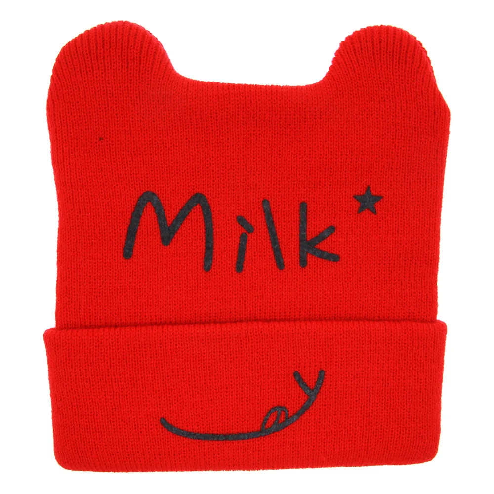 Winter Baby Hat with Ears Girls Boys Beanie Spring Autumn Newborn Cap Children Infant Toddlers Clothes Kids Milk | Детская одежда и