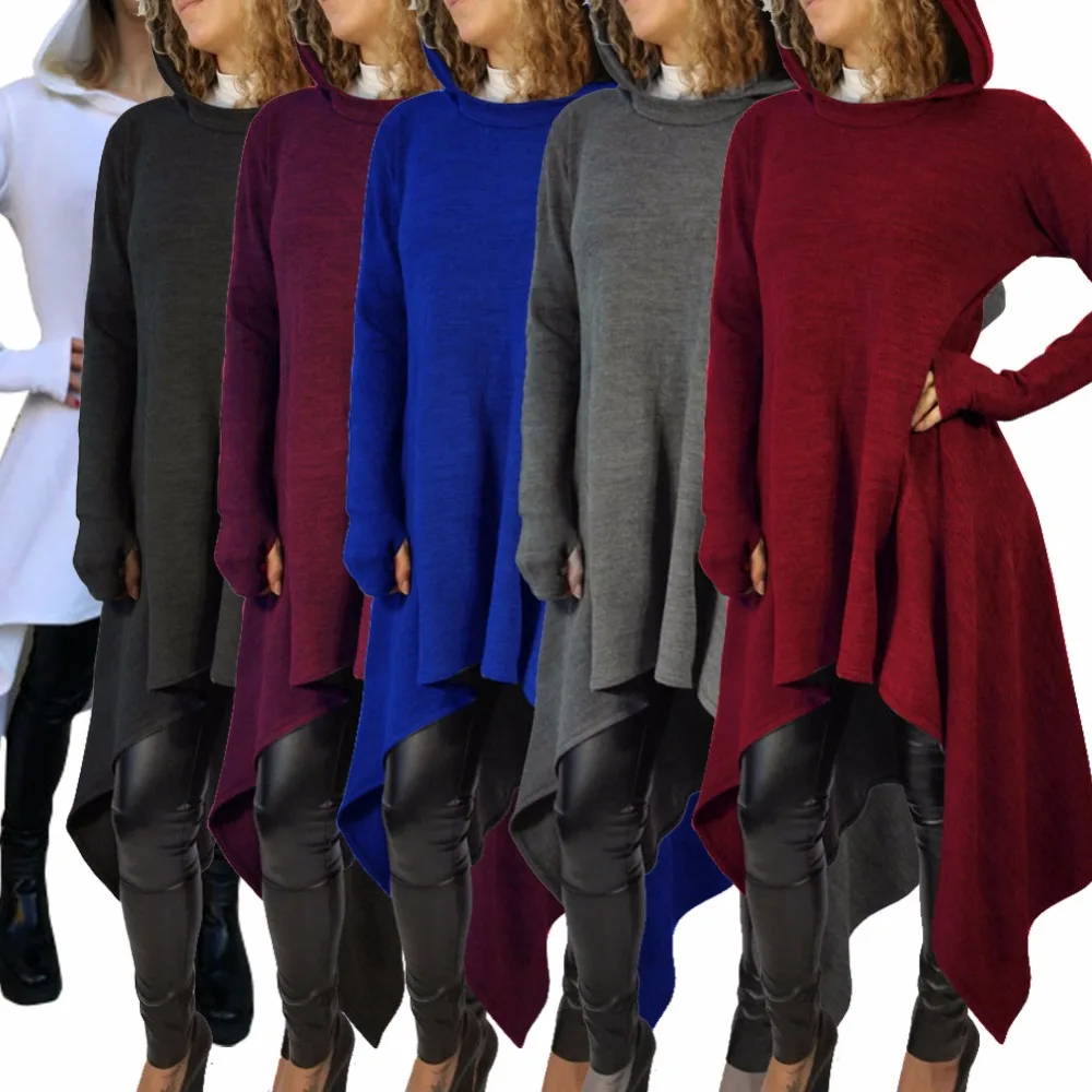 2016 New Autumn Winter Women Sweatshirts Casual Black Hoodies Long Sleeve Pullovers Turn-down Collar Coat XL Q562 | Женская одежда