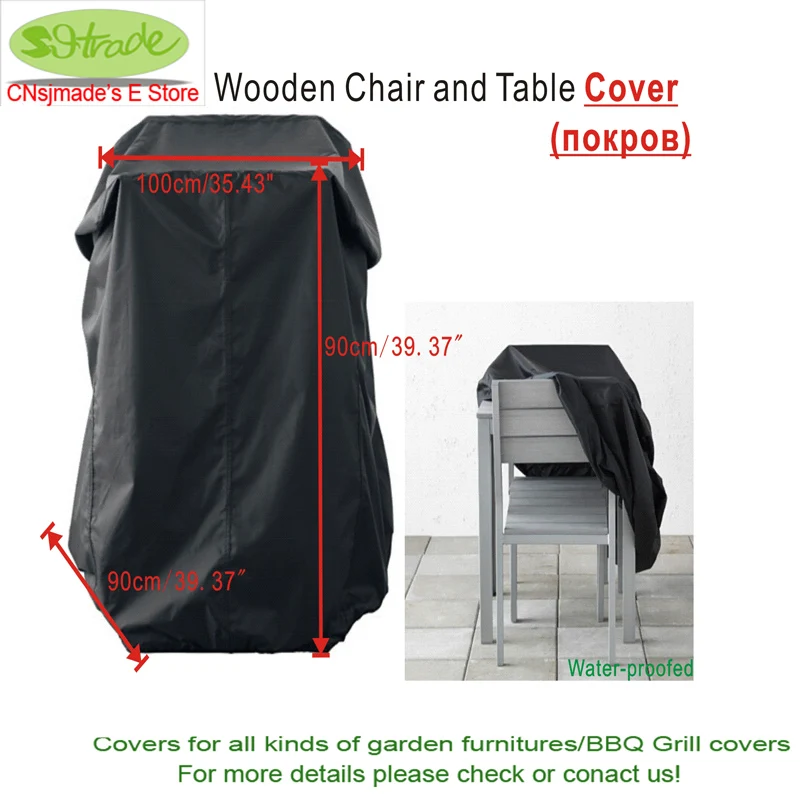 For Wooden Chair And Table, 100x90x90cm Black Color,strong O