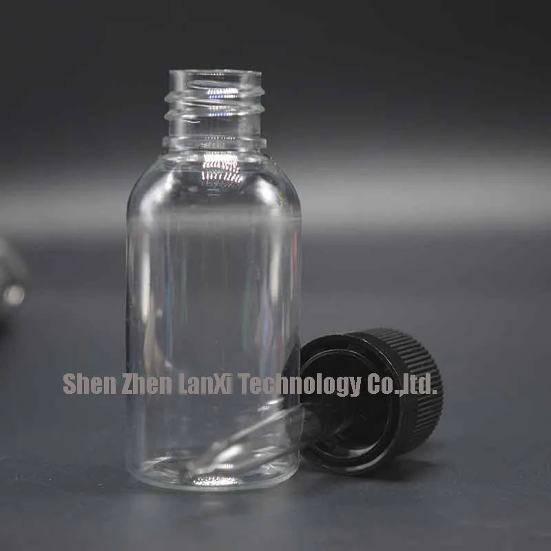 2000 шт E liquid 30 мл PET Black Childproof Caps 1OZ пустая бутылка со стеклом типа капельница для cig