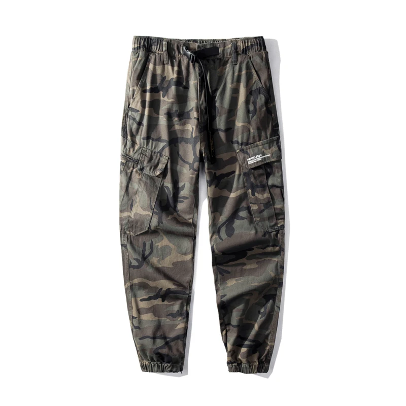 Camouflage Модная уличная одежда, мужские джинсы, камуфляжные военные шаровары, брюки-карго с большим карманом, свободные штаны в стиле хип-хоп, Мужские штаны для бега - Цвет: Camouflage