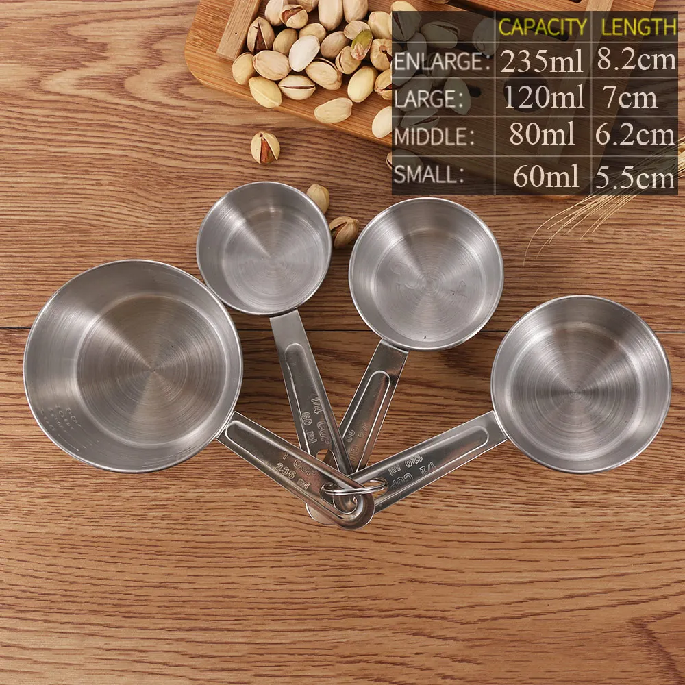 4 шт./компл. мерные стаканы из нержавеющей стали или ложки бытовой выпечки муки