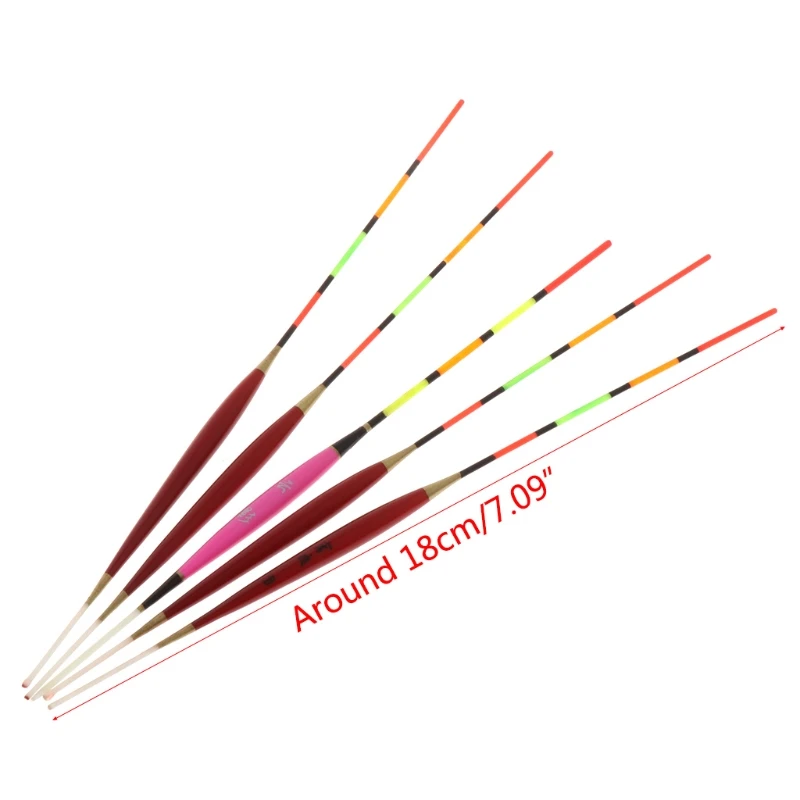 

5 Pcs Fishing Float Night Luminuous Tackle Glow Stick Wood Accessories With Lead