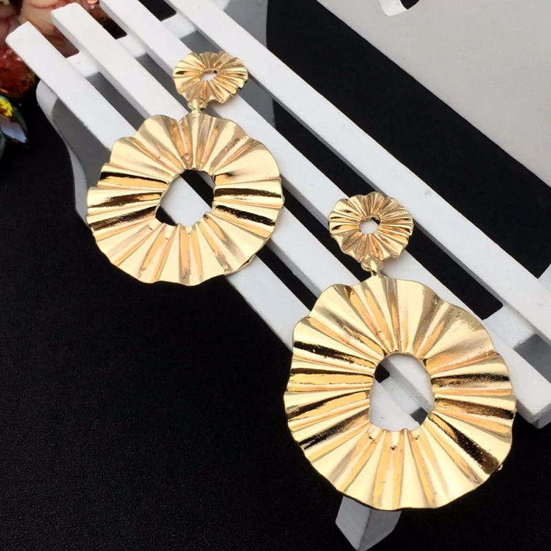 Новое поступление металлические неровные круглые Висячие серьги для женщин