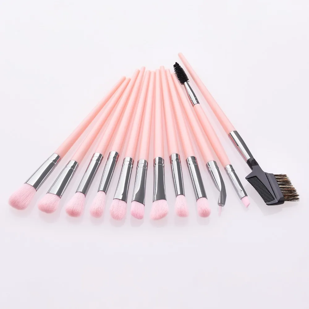F12pcs MS New Make Up Brushes Set 2/3/12pcs Professional Makeup Brushes Set Blending Eyebrow Eyeshadow Fan Brush Beauty Pincel Maquiagem - Handle Color: F12pcs MS