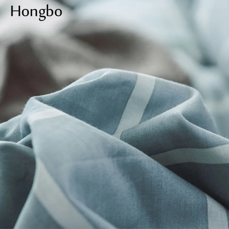 Hongbo зимний теплый клетчатый пододеяльник, Стёганое одеяло, Хрустальная фланелевая геометрическая решетка, печатный хлопок, пододеяльник, домашняя одежда