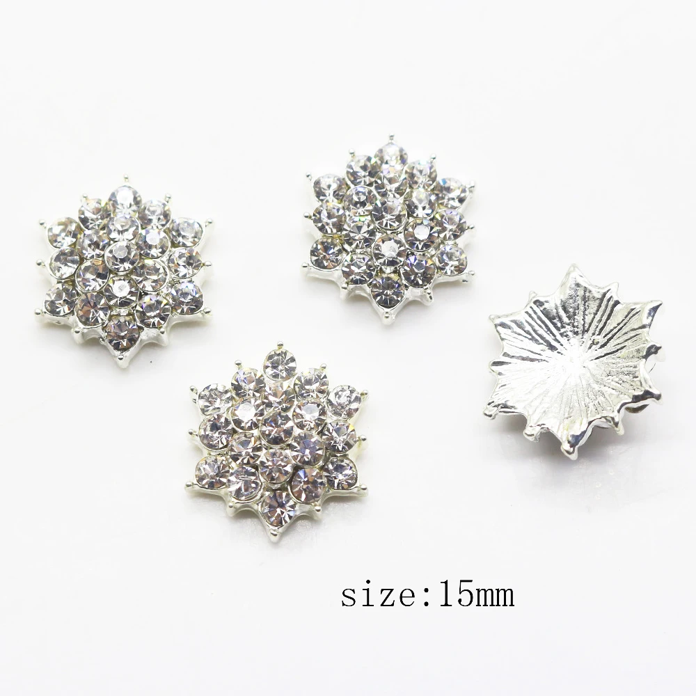 10 шт./лот 15 мм для творчества новорожденных с металлическим покрытием плоским