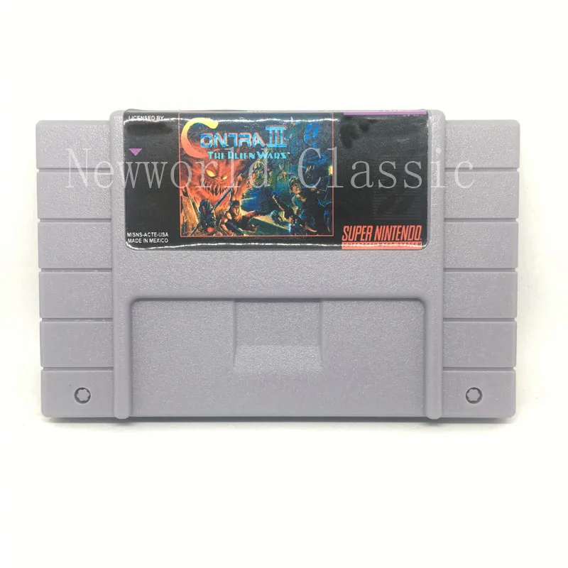 Contra III The Alien Wars US версия для 16-битного видеокартриджа карта на английском языке