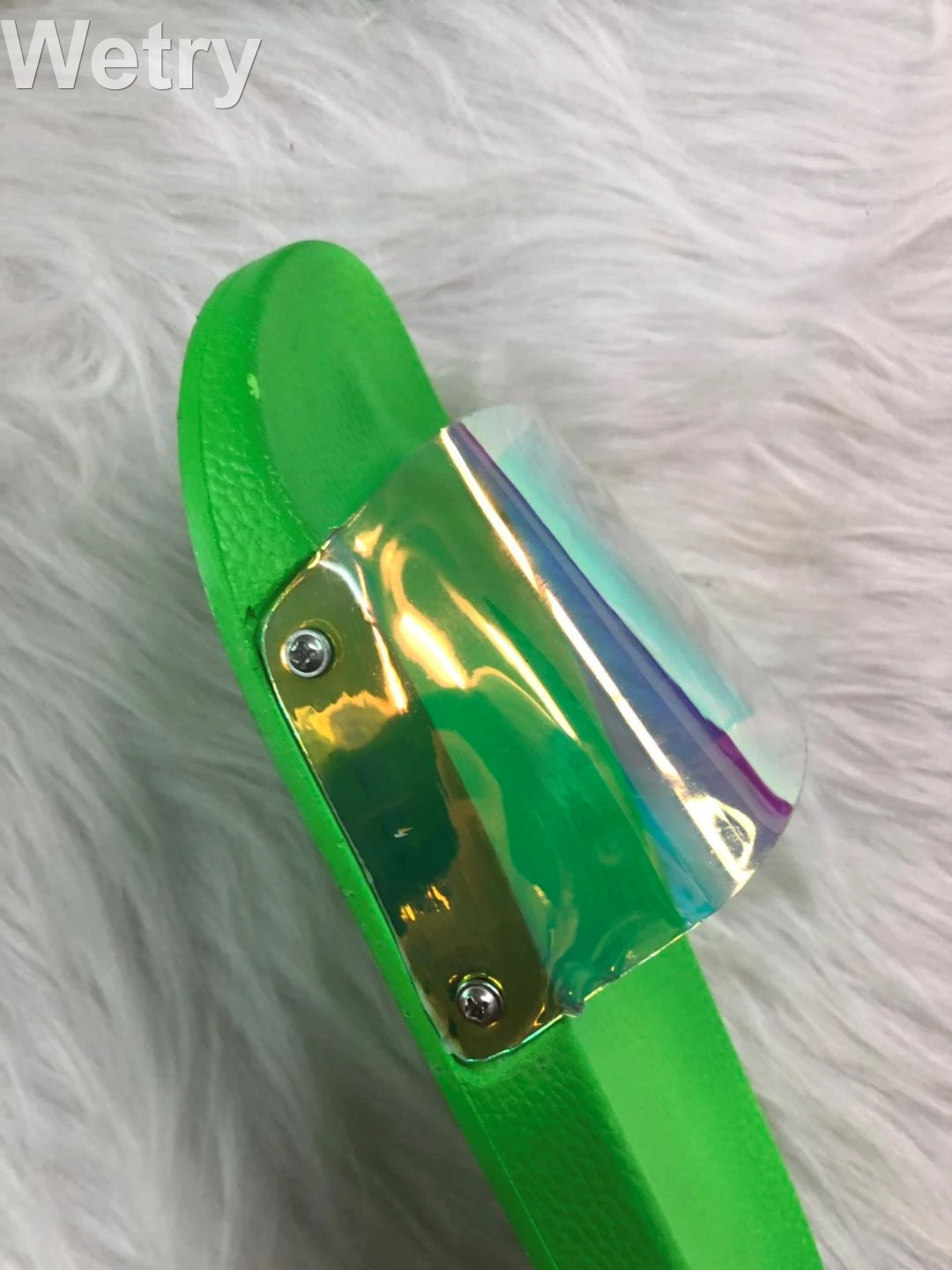 Bling slipper Шикарные летние женские шлепанцы; Новинка; женские удобные сандалии без застежки на плоской подошве с открытым носком; женская пляжная обувь для улицы; Zapatillas - Цвет: Bling slipper