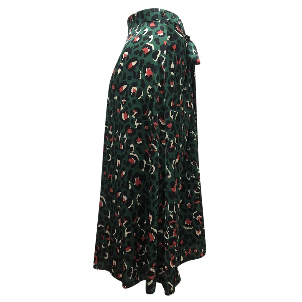 Винтажные леопардовые длинные юбки с принтом женская юбка миди высокой талией