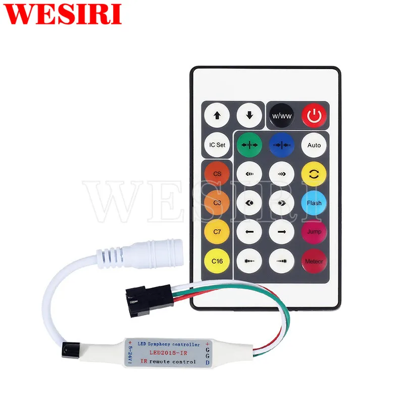 Светодиодный цифровой контроллер RGB 5-24 В WS2812B WS2811 мини-инфракрасный светодиодный