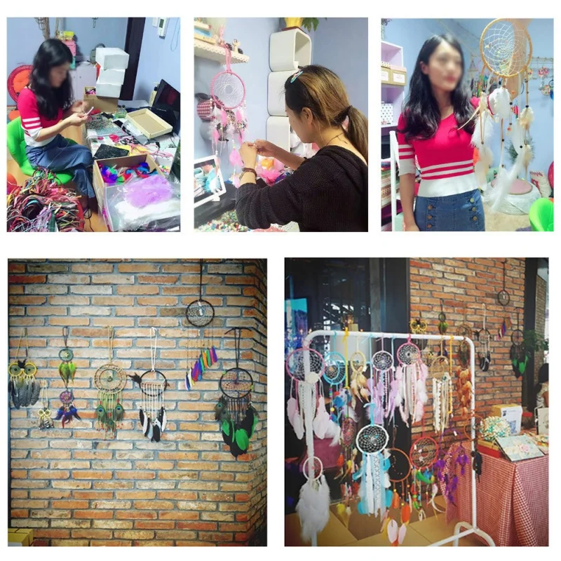 Цветы Ловец снов розовый девушка высокое качество перья ветер куранты висящий