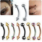 1 шт. G23 титановое кольцо для пирсинга бровей в форме банана, изогнутое кольцо губная штанга, ювелирные изделия для хряща, Козелка 16 г