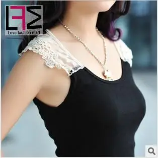 Женская кружевная блузка без рукавов летняя Базовая Блузка Y03001|lace vest|womens sleeveless t