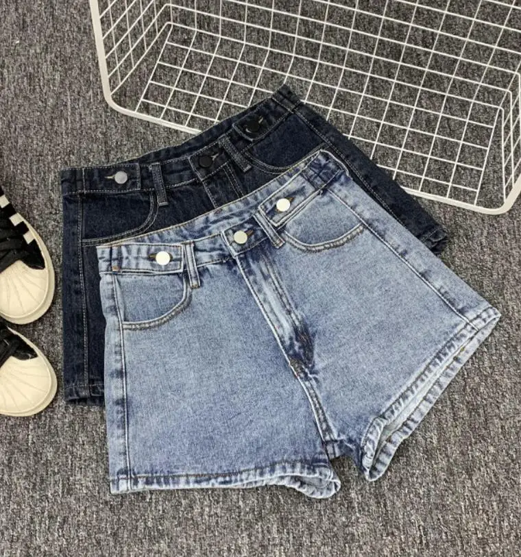Denim shorts women summer fashion high waist loose wid leg jeans | Женская одежда