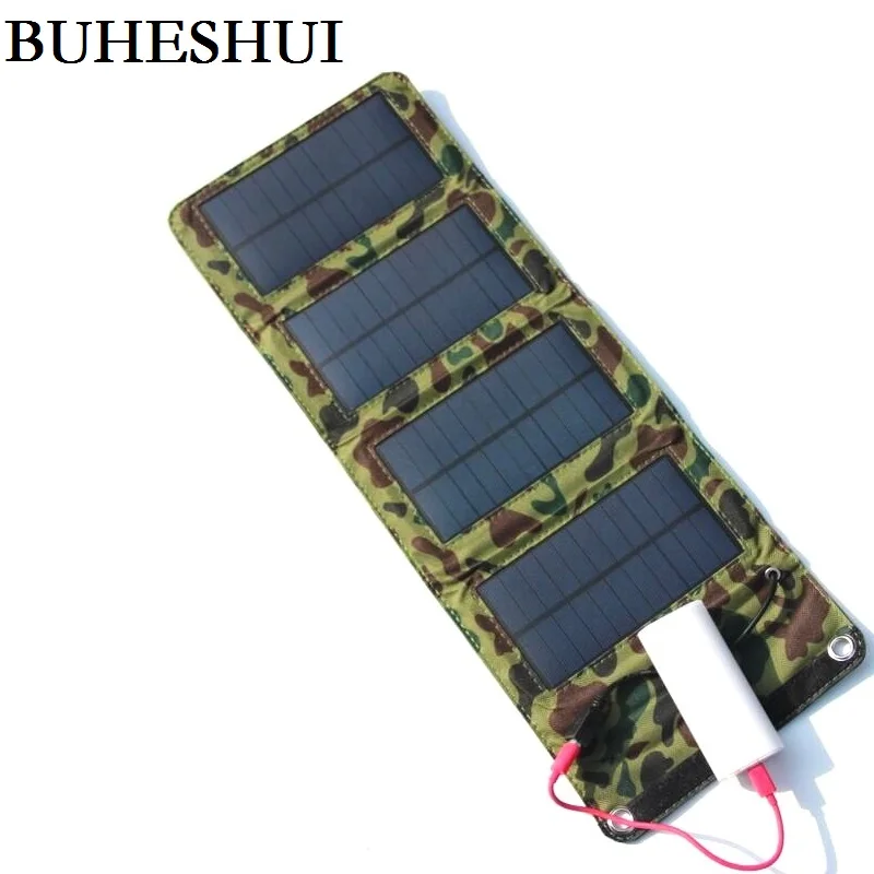 Складное и портативное зарядное устройство BUHESHUI на солнечной батарее 7 Вт для