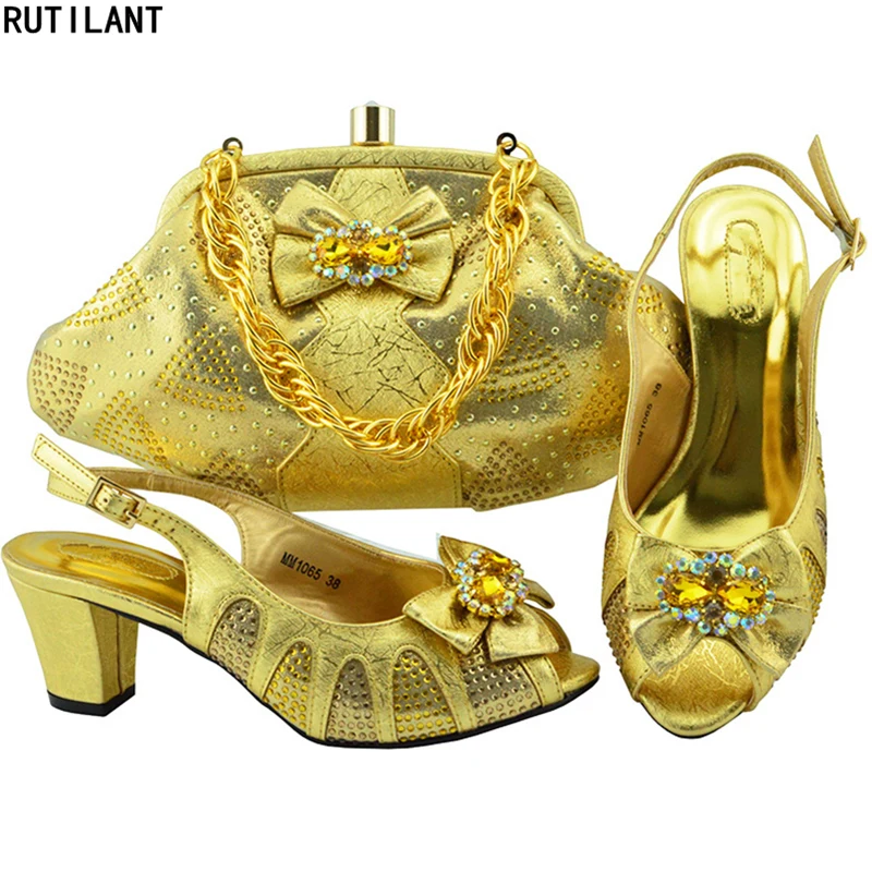Новая дизайнерская обувь Женская Роскошная 2018 в нигерийском стиле комплект из
