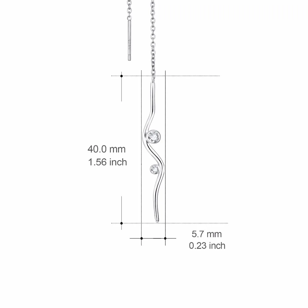 Женские серьги подвески из серебра 925 пробы на длинной цепочке|drop earrings|earrings