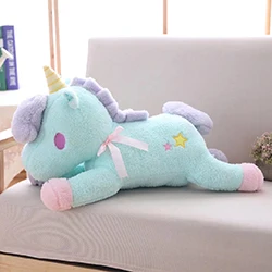 Mint Green Гигантский Единорог, плюшевая игрушка, мягкий единорог, плюши, животные, кукла, детский единорог, подарок на день рождения, девочки, мальчики, розовый/мятный зеленый, 85 см - Цвет: Mint Green