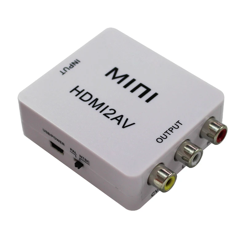 Бесплатная доставка Мини преобразователь видео HD с HDMI на AV/CVBS L/R видеоадаптер 1080P