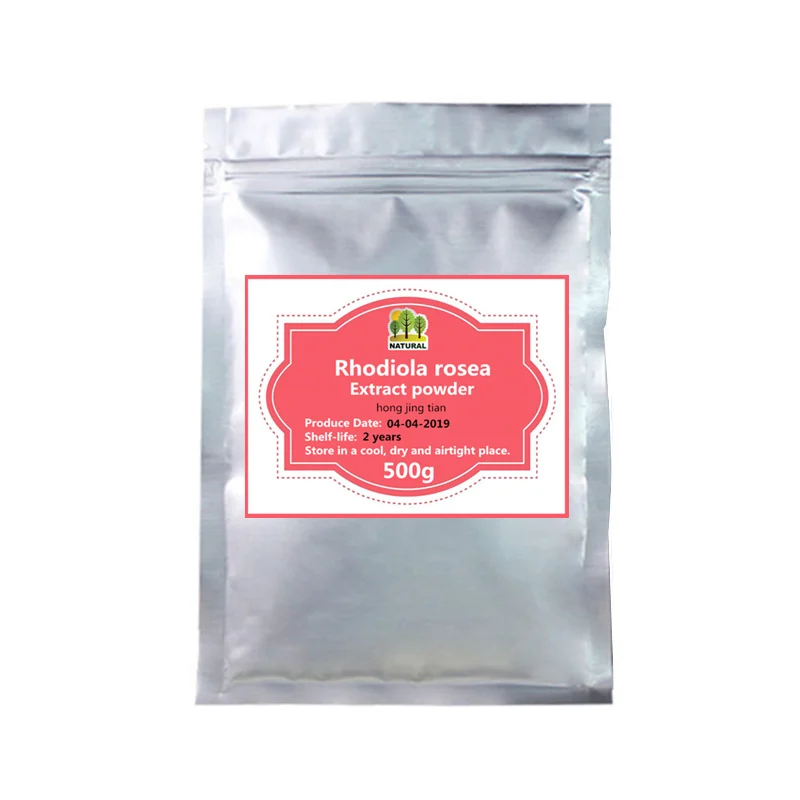500g 50-1000 г, Органическая родиола розовая экстракт порошок, трава родиоле/слюнозид Rosavin/Hong jing tian, снятие стресса, Тревога Поддержка - Цвет: 500g