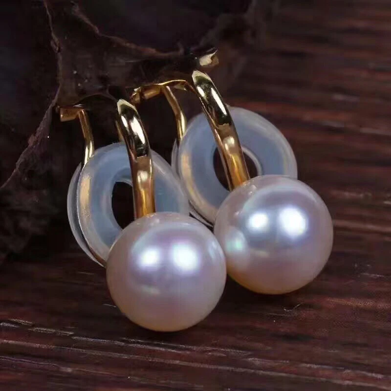 Женские серьги клипсы с пресноводным жемчугом 8 9 мм|Серьги-клипсы| |