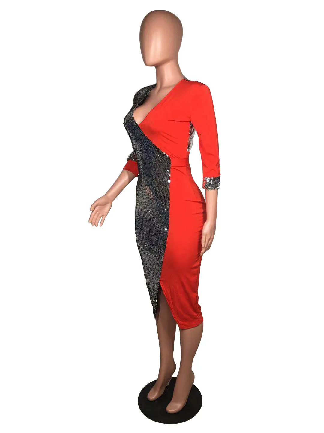 Fashion Office Lady Boho Maxi Woman Dress Solid V Neck Vintage Beach Dresses Long Sleeve Party Vestido