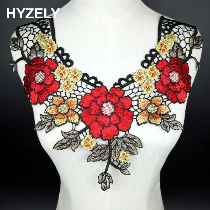 

Embroidery Venise 3D Big Flower Lace Neckline Fabric, DIY Collar Lace Fabrics for Patchwork Sewing Scrapbooking NL235