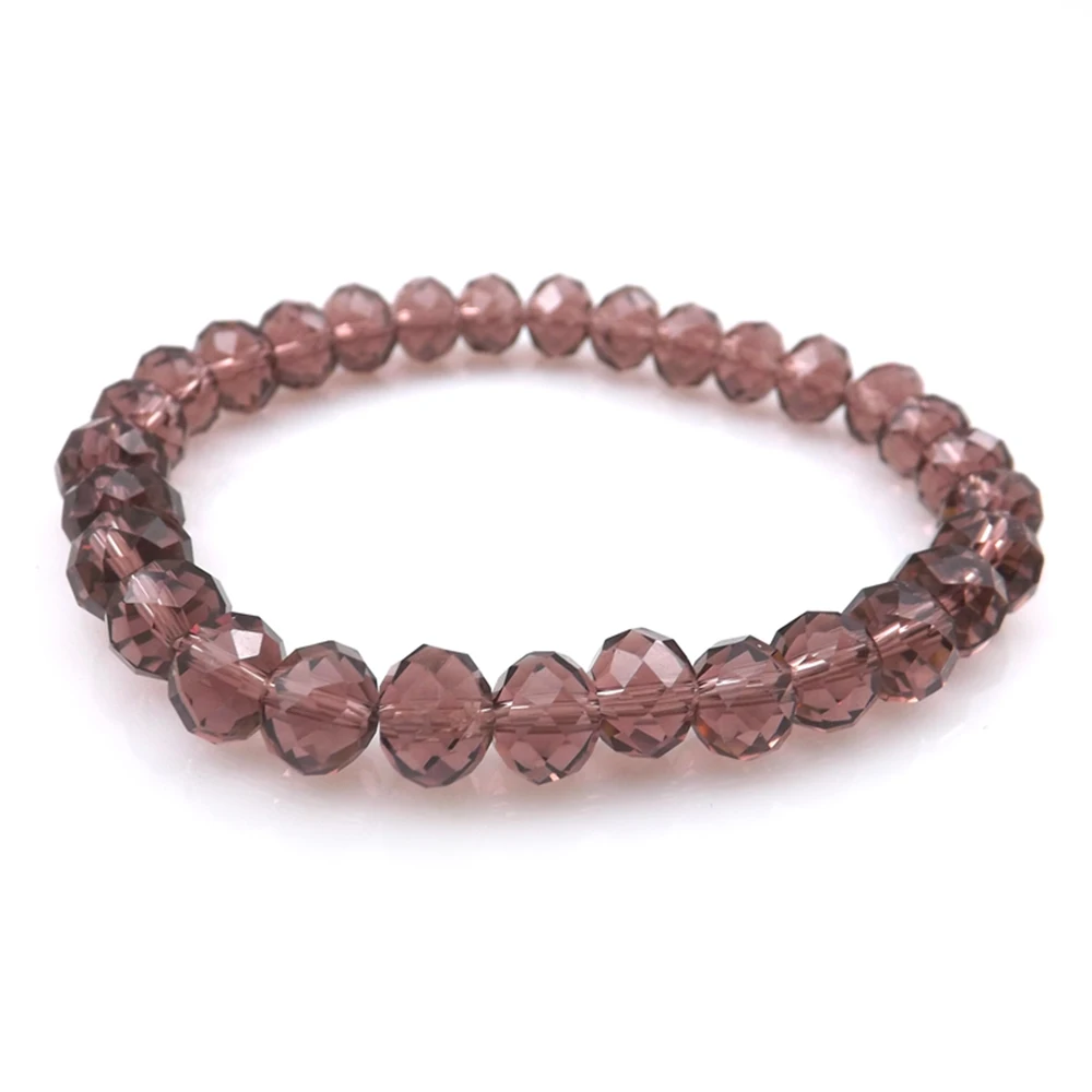 

Brown Color 8mm Faceted Crystal Beaded Bracelet Elastic For Gift 20pcs/lot Free Shipping