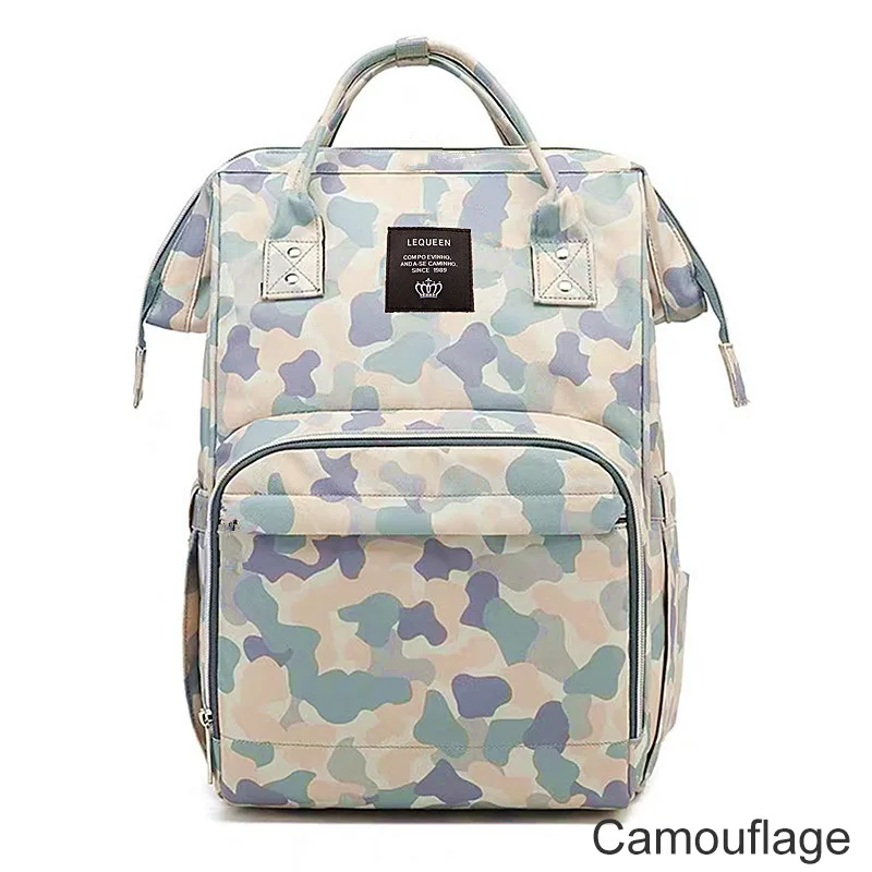 Camouflage Сумка для подгузников для мамы, одноцветная, для ухода за ребенком, теплая сумка, большая емкость, водонепроницаемый рюкзак, дорожная сумка, для мамы, для ухода за ребенком - Цвет: Camouflage
