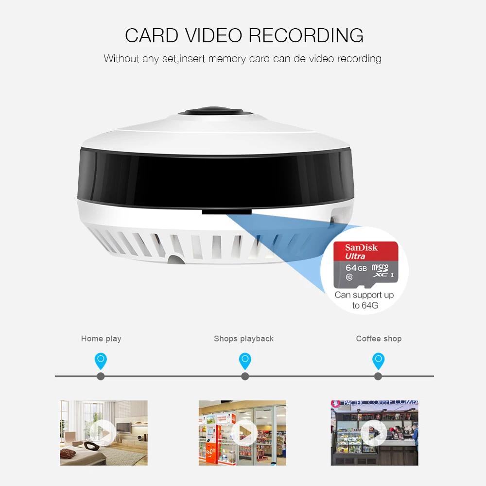 Apleye мини 1080 P IP Камера V380 360 градусов панорамный Беспроводной Fisheye P2P 960 HD Smart Security