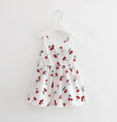 VIDMID baby girls sleeveless flowers dresses for girls summer cotton Princess clothing kids girls short sleeve clothes kids - Цвет: as photo