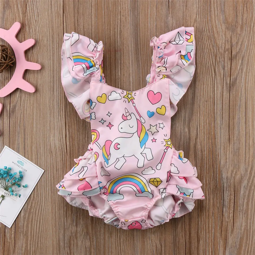 Одежда для малышей девочек Корректирующие боди женщин рюшами спинки Летние Боди