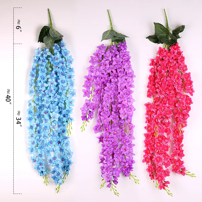 100 см длинное свадебное украшение для спальни настенный искусственный цветок