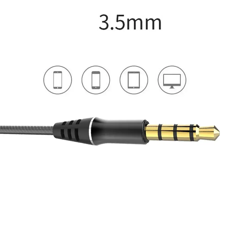 HIFI Noise Cancelling Stereo Earphones 3.5mm Sound Sport Headset Gaming Wired Heavey Stereo For Xiaomi Huawei Samsung Laptop