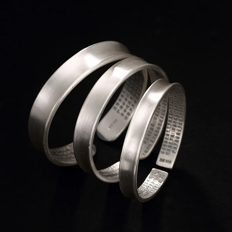 

Silver S999 Pure Silver Smooth Face, Pure Silver Retro Simple Openings, Men's Ladies Bracelet Gifts Wholesale Agent