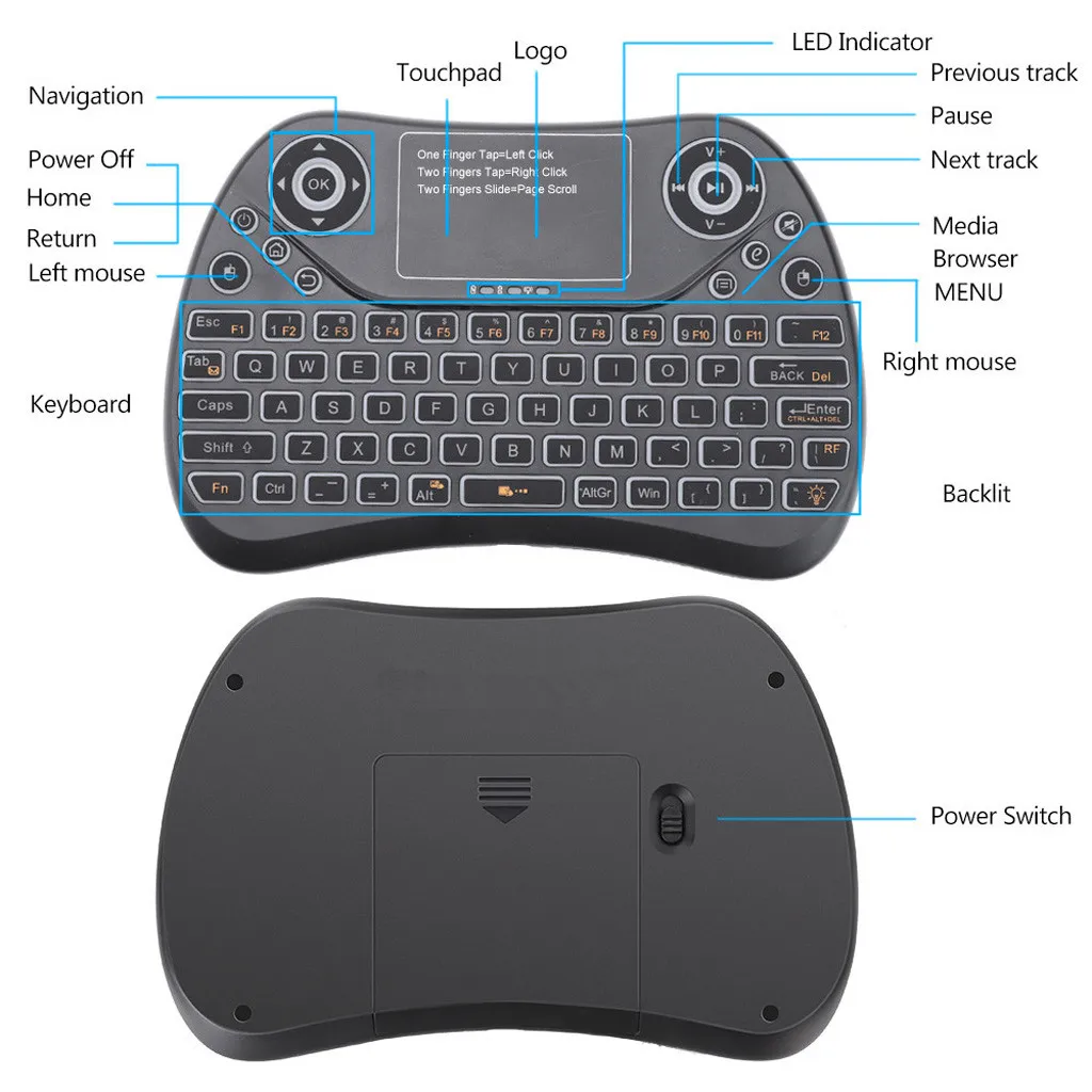 Беспроводная мини клавиатура VOBERRY воздушная мышь Fly Air Mouse 2 4 ГГц интеллектуальная