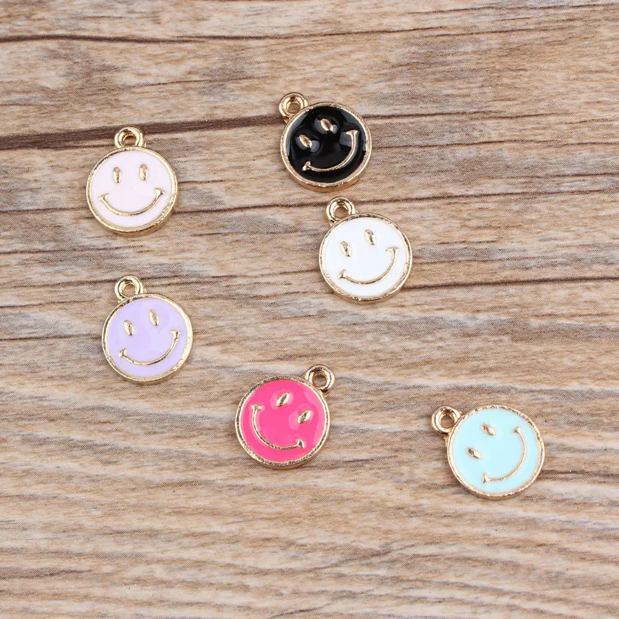 5 шт./лот хит продаж высокое качество сплав красочные смайлики Шарм для ожерелья