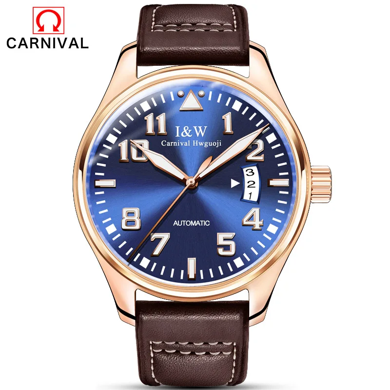 Новинка 2017 мужские Модные автоматические механические часы CARNIVAL роскошные
